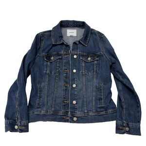 Old Navy Jean Jacket Womens Small Denim Button Up Dark Wash Ranch Jacket